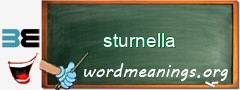 WordMeaning blackboard for sturnella